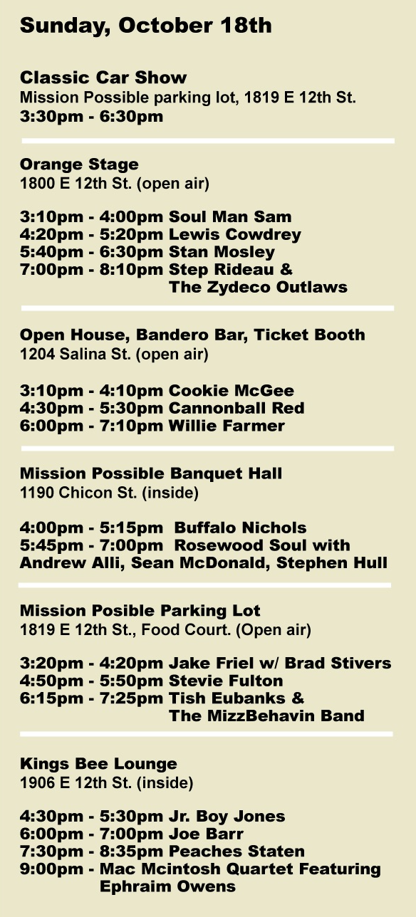 2026 Eastside Kings Fest Sunday Schedule