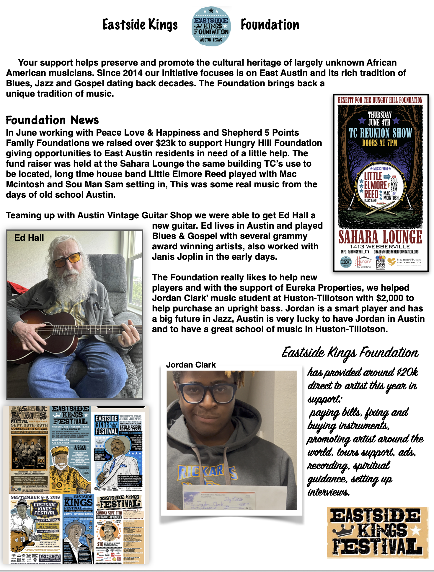 Eastside Kings Foundation Newsletter #2, page 1